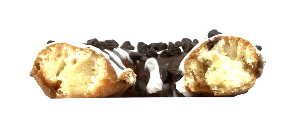 familymart-sweet-chocolate-donut-white-chocolate-eating