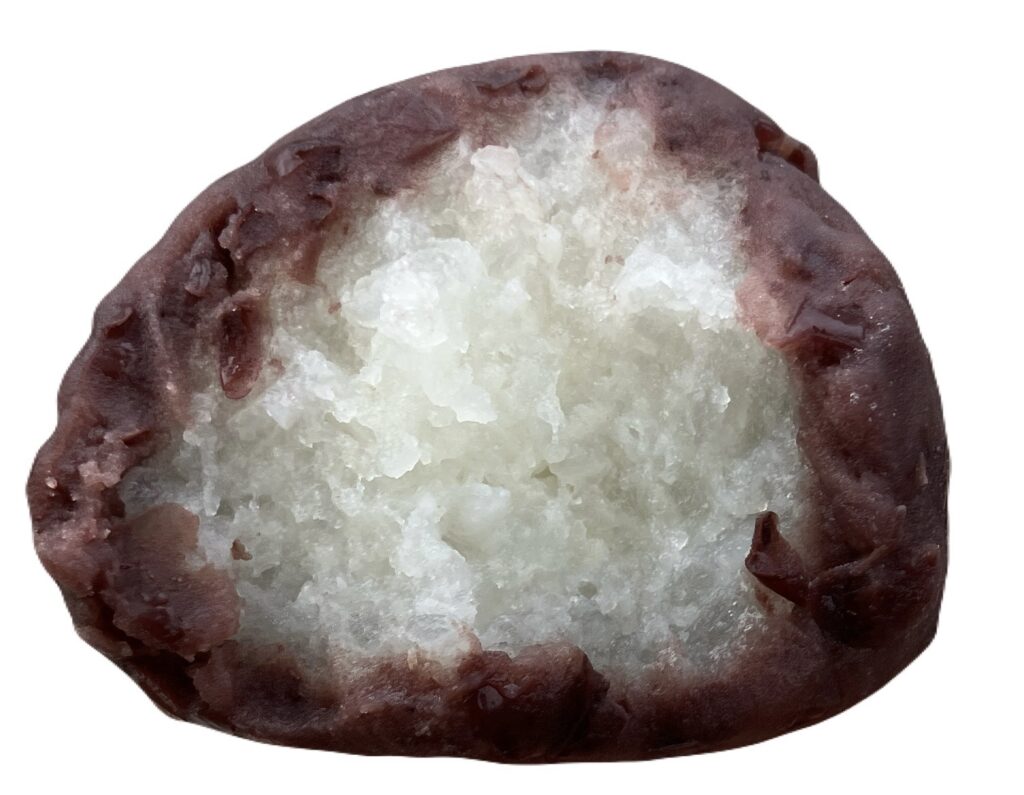 seveneleven-sweets-sticky-rice-ball-red-bean-paste-eating